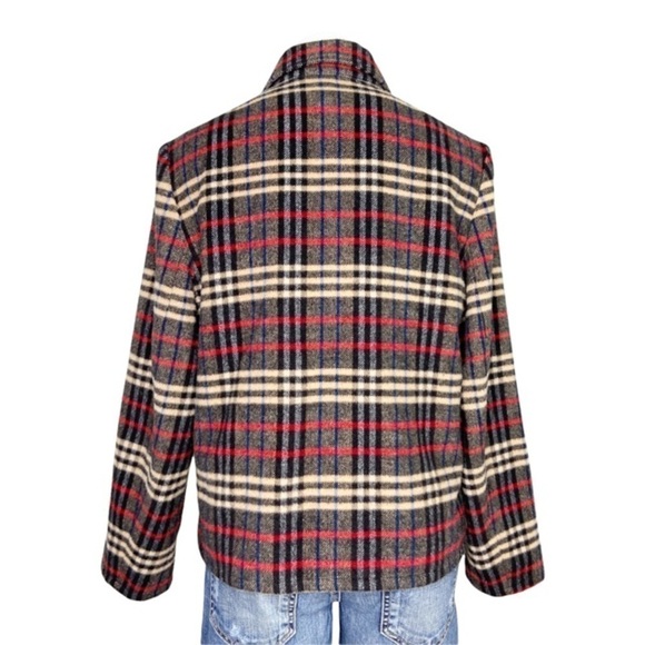 Evan Picone Plaid Jacket Snap Buttons Closure Size 14 - Picture 5 of 7